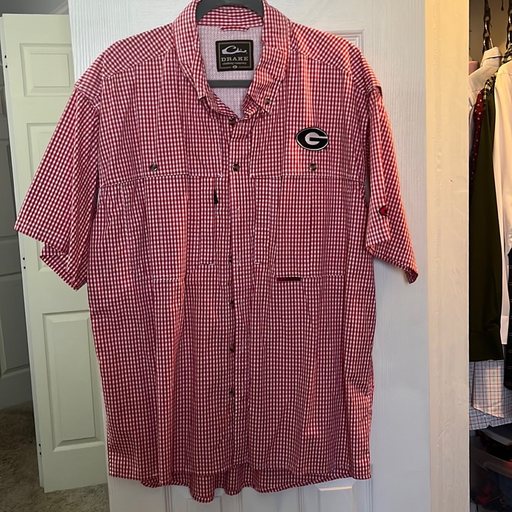 Drake UGA gingham fishing shirt